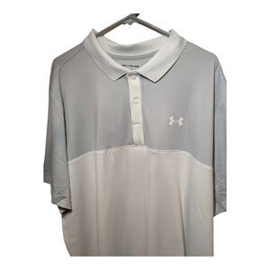 Under Armour Performance 3.0 Colorblock Polo.  White, grey  Men's 2XL.
